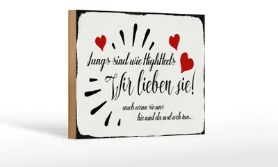 Produktbild von Holzschild Spruch 18x12cm Jungs sind wie Highheels wir