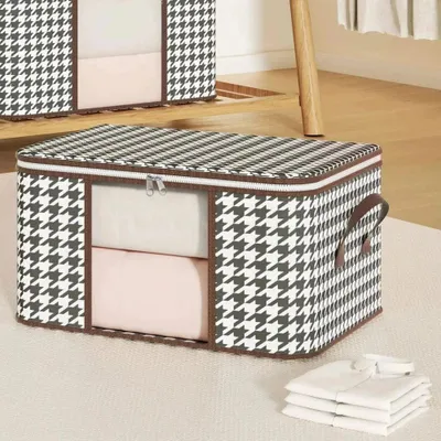 Produktbild von Aufbewahrungsbox Große faltbare Aufbewahrungsbox mit Griffen für Kleidung und Decken, Bietet großen Stauraum, ist faltbar und schützt vor Staub