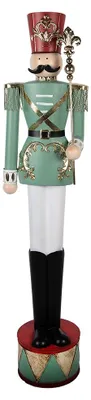 Produktbild von Clayre & Eef Weihnachtsdekorationsfigur Nussknacker 35x27x151 cm Grün Metall
