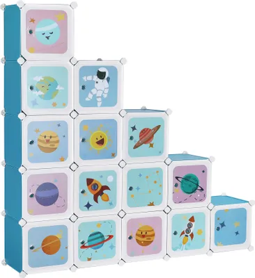 Produktbild von SONGMICS Regalsystem mit 15 Würfeln, Aufbewahrungsschrank für Kinder, mit Türen