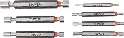 Immagine prodotto di Set di calibri di controllo H7, 1 pezzo ciascuno da 3, 4, 5, 6, 8, 10, 12 mm con lato buono e lato scarto