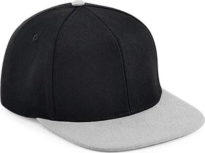 Produktbild von Beechfield B661 | Original Flat Peak 6 Panel Snapback Cap - Farbe: Black/Grey - Größe: One Size