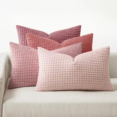 Productafbeelding van Kussensloop sets, 4 stuks, kordsuède, 40x60 cm, roze