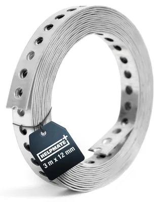 Produktbild von HELPMATE – Lochband 3 m – Stahl sendzimirverzinkt – 12 mm, 0,8 mm Stärke