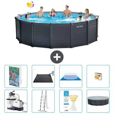Produktbild von Graphite Panel Pool Rund - 478x124 cm - 9-teilig  S559