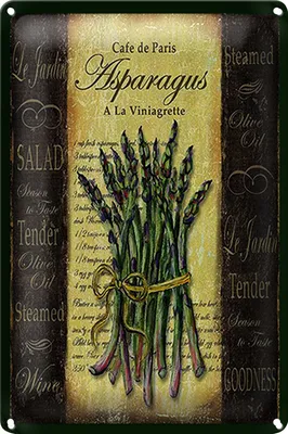 Produktbild von Blechschild Spruch 18x12cm Cafe de Paris Asparagus Spargel