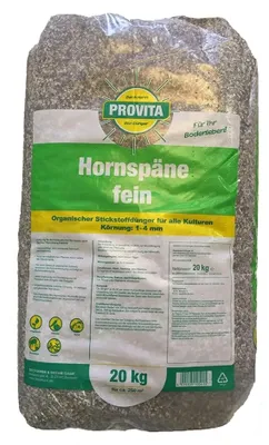 Immagine prodotto di Corna trucioli fertilizzante fine 1-4 mm 20 kg, concime organico azoto biologico per orto e giardino