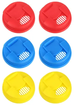 Sodadeckel für Dosen, 6 Stück, Kunststoff, 3 Farben