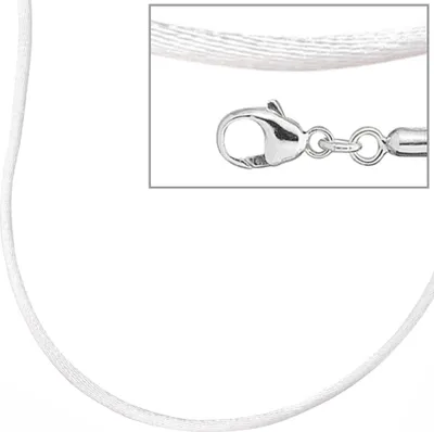 Produktbild von JOBO Collier Seide weiss 42 cm, Verschluss 925 Silber Karabiner