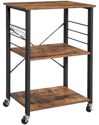 Produktbild von Küchenwagen - Servierwagen - Industrial - Vintage braun - 60 x 40 x 89 cm (LxBxH)