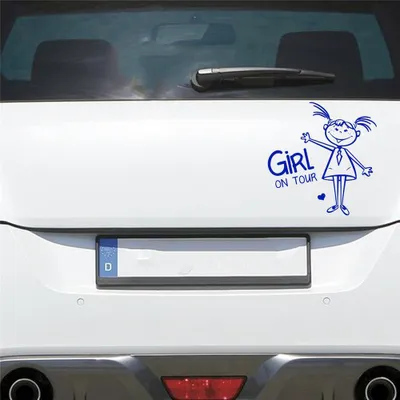 Produktbild von Auto Aufkleber MÄDCHEN an Bord on Tour Board 15x16 cm Dunkelblau Sticker Heckscheibenaufkleber
