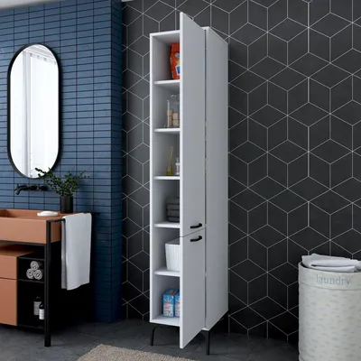 Immagine prodotto di Dumenza - Mobile Colonna, 40x40x199h cm Bianco, 5 Ripiani