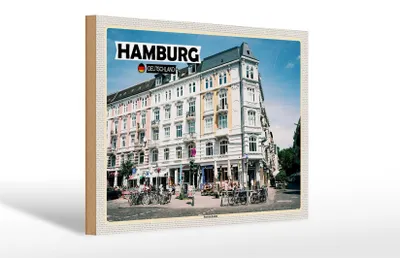 Produktbild von Holzschild Städte Hamburg Sternschanze Altstadt 30x20cm