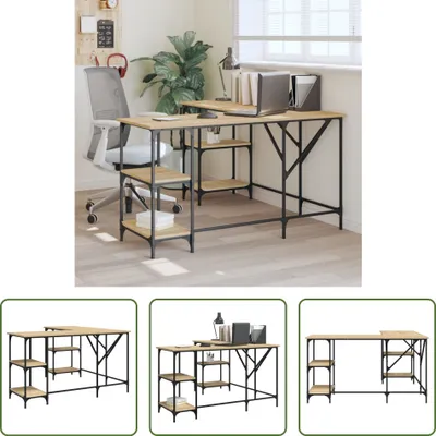 Obrázek produktu pro The Living Store Psací stůl Sonoma dub 139x139x75 cm Materiál na bázi dřeva