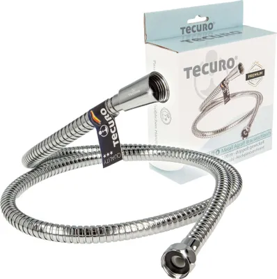 Produktbild von tecuro Metall Agraff Brauseschlauch 1,00 m, doppelt gewickelt, hochglanzverchromt
