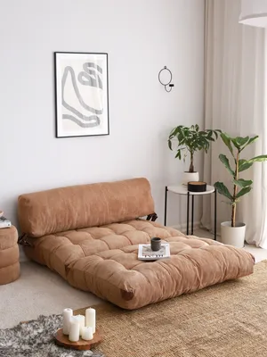 A floor sofa in a modern living room setting.