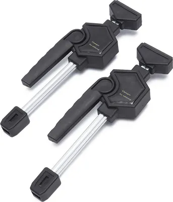 Two woodworking clamps are shown against a white background.