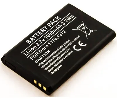 Produktbild von Akku für Doro 1372 Li-Ion 3,7 Volt 1000 mAh schwarz