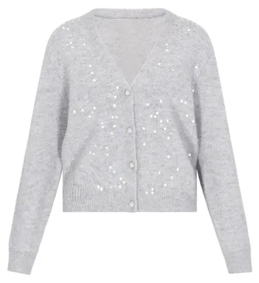 Zdjęcie produktu dla Kardigan damski EVERA – jasnoszary melanż, XL/XXL