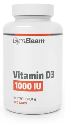 Produktbild von GymBeam - Vitamin D3 1000 IU, 120 Kapseln, ohne Geschmack