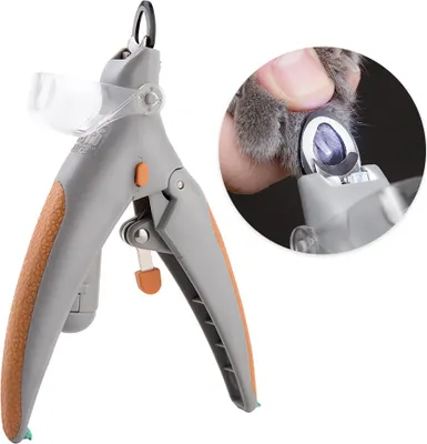 Zdjęcie produktu dla Podświetlany obcinacz do paznokci dla kota Obcinacz do pazurów dla kota Nożyczki do obcinania paznokci dla kota Podświetlenie LED 5-krotne powiększenie
