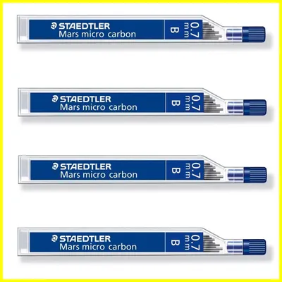 Image de Mines fines STAEDTLER® Mars micro carbone, 0,7 mm, B, adaptées à tous les porte-mines, 12 mines
