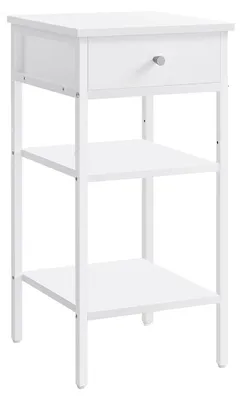Produktbild von Weißer Beistelltisch 35 x 35 x 70 cm – Spanplatte und Stahl – stabil