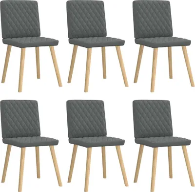 Produktbild von Esszimmerstühle 6 Stk. Dunkelgrau Stoff - Esszimmerstühle