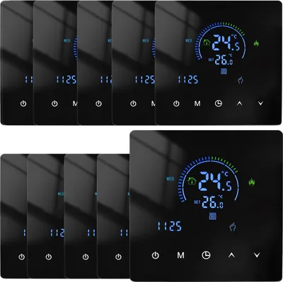 Produktbild von 10X Digital LCD Raumthermostat , 3A Warmwasserbereitung Thermostat Wandthermostat Fußbodenheizung,programmierbare App-Fernbedienung, Innenthermometer