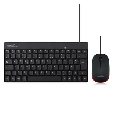 Immagine prodotto di Perixx PERIDUO-212 USB Keyboard and mouse set German, QWERTZ Black, Red