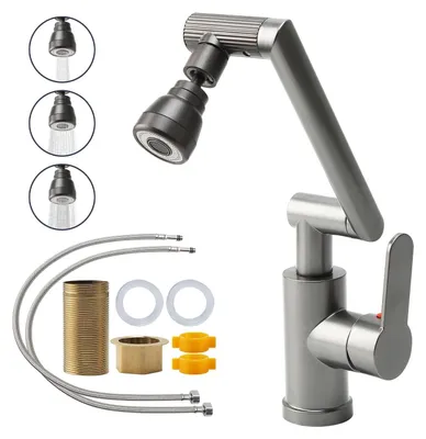 Küchenarmatur, flexibel, 3 Strahlarten, Einhandmischer, 2 Schläuche