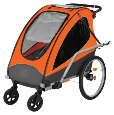 Obrázok produktu pre Prívesný vozík na bicykel - Košík na bicykel - Prívesný vozík na bicykel - Košík na bicykel pre deti - Detiaci prívesný vozík - Skladací detský kočík