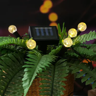 Produktbild von LED Solar Gartenstecker BUBBLES - 5 Erdspieße mit Luftblasen Optik - L: 1,2m - H: 18cm - Lichtsensor