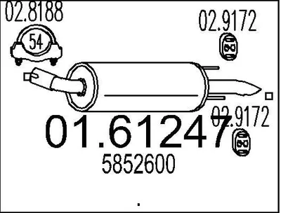 Produktbild von MTS 01.61247 Endschalldämpfer für OPEL ZAFIRA B (A05) Auspuff