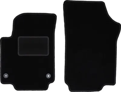 Image de Tapis de sol avant velours sur-mesure pour Seat Mii (2011-, berline à hayon) noir, jeu 2 pièces, fixations - STANDRAD