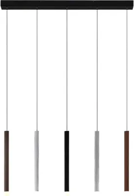 Produktbild von Lucande LED-Pendelleuchte Stoika, 88 cm, 5-flg., Metall