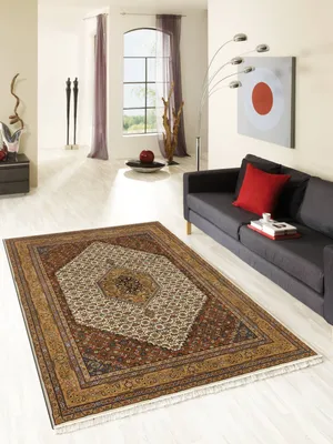 Produktbild von Teppich BENARAS BIDJAR | Farbe: Beige; Größe: 200x250 cm | strapazierfähig und leicht zu reinigen | Wohnzimmer | Schlafzimmer