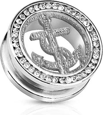 Produktbild von Flesh Tunnel Edelstahl Ohr Piercing Ohrstecker Anker Anchor Screw Fit  16 mm