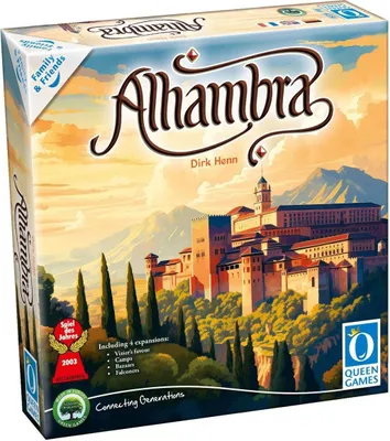 Produktbild von QUEEN GAMES, Alhambra - Family & Friends, Alhambra Spiel, Strategisches Städtebau-Spiel, Vielfältige Spielmechaniken und spannende Wertungen, Ideal für Familienspaß, Für 2–6 Spieler ab 8 Jahren