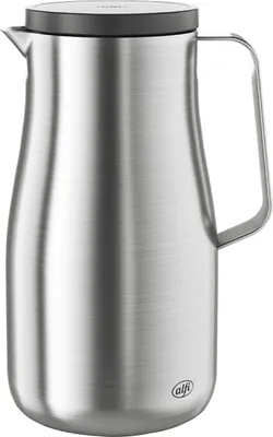 Produktbild von alfi Isolierkanne Studio TT, Edelstahl mattiert 1,0 l, Thermoskanne mit Edelstahleinsatz hält 12 Stunden heiß, spülmaschinenfest, bruchfest, extra große Öffnung - 1297.205.100