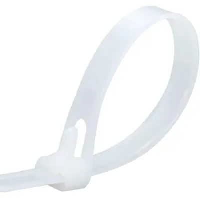 Produktbild von Kabelbinder wiederverschließbar Weiß 150 mm × 7,6 mm 100 Stück UV-Beständig Nylon Kunststoff wiederverwendbar Set