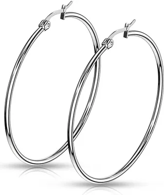 Produktbild von Damen Creolen Kreolen Ohrringe Ohrstecker Edelstahl Autiga® silber 60 mm