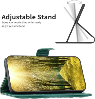 Produktbild von Samsung Galaxy S25 / S24 Hülle - BINFEN Rhombus Klapphülle - Grün