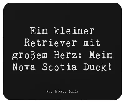 Produktbild von Mr. & Mrs. Panda Mauspad Spruch Nova Scotia Duck Herz - Schwarz - Geschenk, mausteppich, liebevoller Hund, Hunderassen Vielfalt, Loyalität, loyaler, Toller, Hunderasse