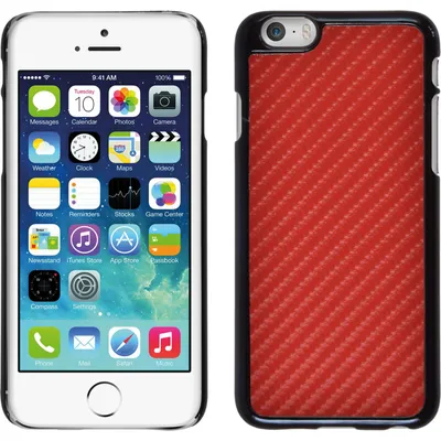 Produktbild von PhoneNatic Case kompatibel mit Apple iPhone 6s / 6 - Hülle rot Carbonoptik Hard-case Cover