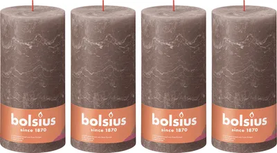 Produktbild von 4er-Set Stumpenkerze - Höhe 20 cm - Durchmesser 10 cm - Rustik - Rustikales Taupe