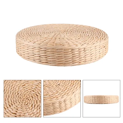 Zdjęcie produktu dla Okrągła, gruba pufa do siedzenia na matach tatami, do jogi zen i ceremonii parzenia herbaty