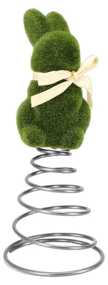 Image de Décoration de sapin « Lapin de Pâques » - Décoration de Noël en forme de lapin floqué, pour la maison, les fêtes et les réceptions - Vert