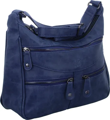 Produktbild von Dunkelblaue Schultertasche Shopper NB3109 aus Kunstleder mit verstellbarem Schulterriemen, 30x22x10 cm