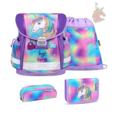 Produktbild von Classy Rainbow Color Schulranzen Set 5 teilig mit extra Schlüsselanhänger